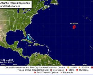 Над Атлантикой сформировался тропический шторм Офелия