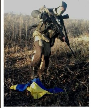 Ликвидировали боевика, который надругался над украинским флагом