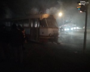 В трамвае произошел пожар - есть пострадавшие