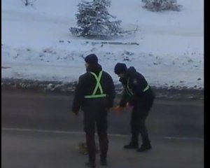 В мережу виклали відео, як патрульні рятують збитого собаку