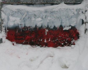 Памятник УПА разрисовали цветами польского флага