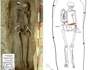 Археологи виявили скелет із ножем замість руки