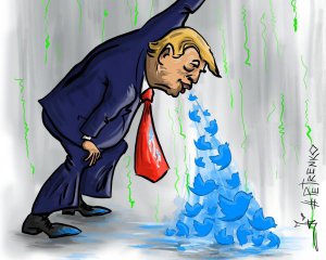 Любов Трампа до соцмереж висміяли у карикатурі