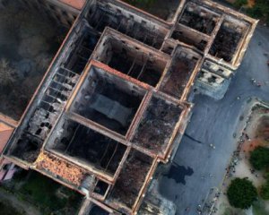 Пожарище 200-летнего музея в Бразилии сняли с воздуха