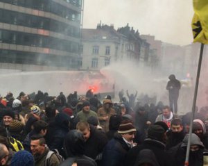 В Брюсселе произошли столкновения между демонстрантами и полицией