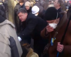 В сети появилось видео Порошенко с ранеными майдановцами