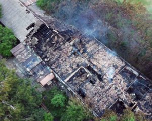 Наслідки пожежі у психлікарні показали з висоти (відео)