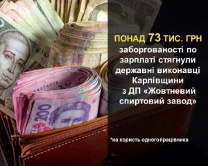 Спиртзавод-банкрут заплатив приватній особі понад 73 тисячі гривень