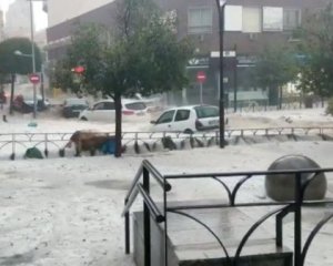 Мощный ливень затопил Мадрид