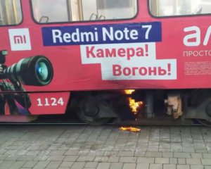 Во Львове горел трамвай