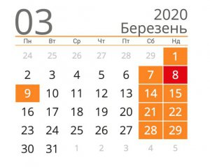 Сколько украинцы будут отдыхать в марте: праздники и выходные
