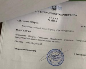 Піскуна призначили радником генерального прокурора